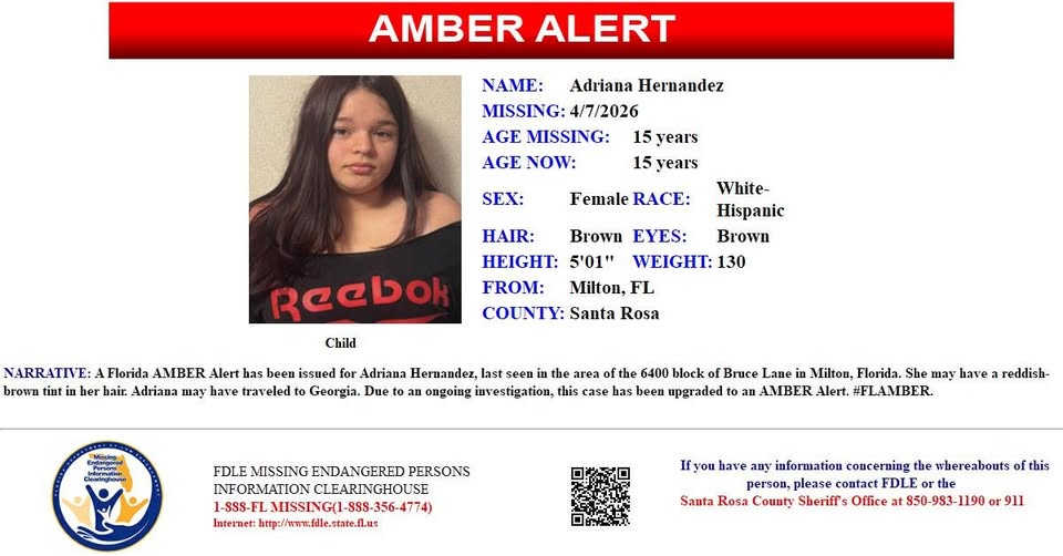 Florida AMBER Alert: Urgent Search for Missing 15-Year-Old Adriana Hernandez